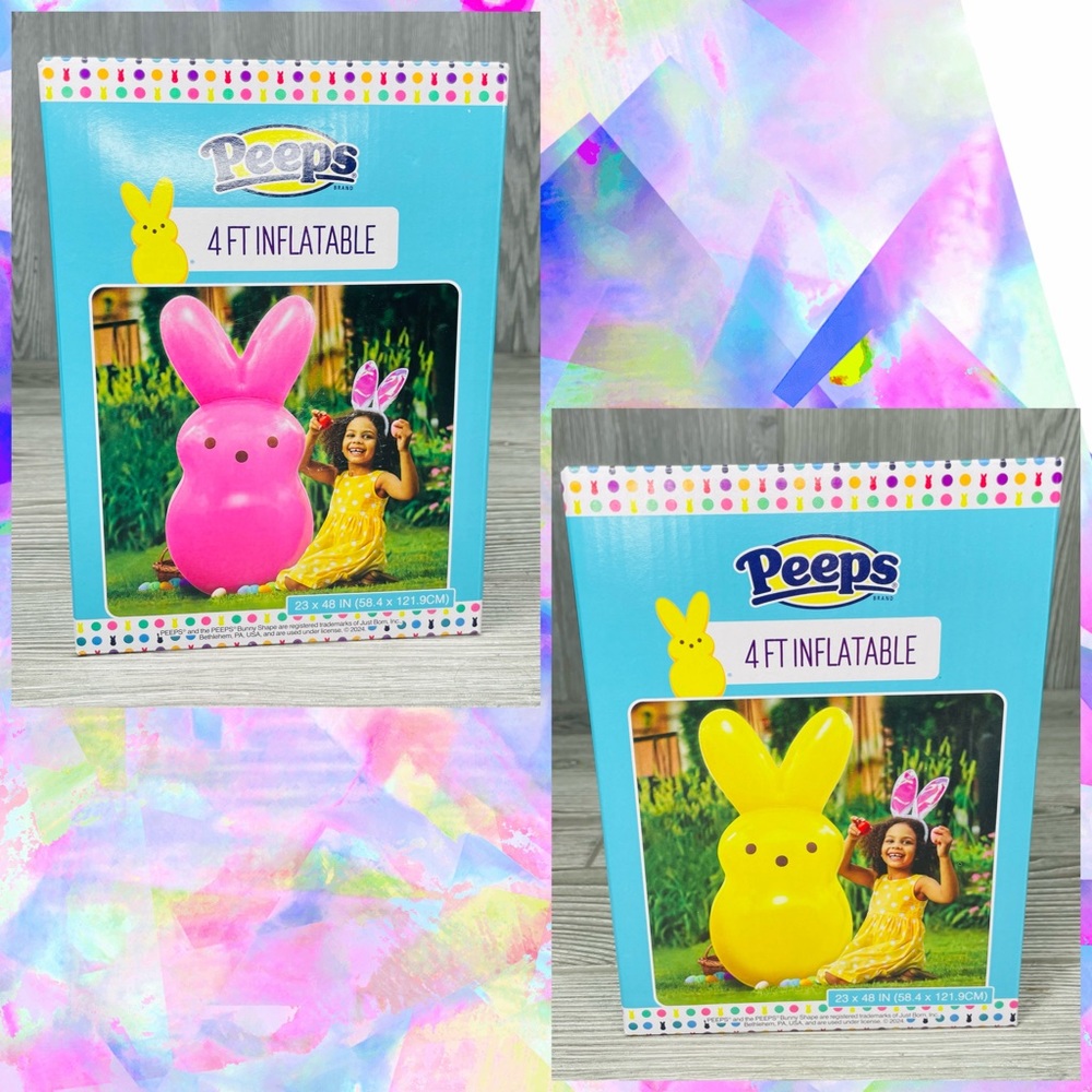 Just born Peeps 4 Ft Inflatable yellow and pink Bunny rabbit decoration Easter